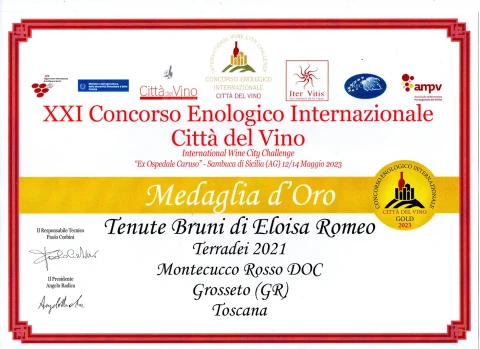International Wine Competition Città del Vino 2023 awarded TerraDei Montecucco DOC